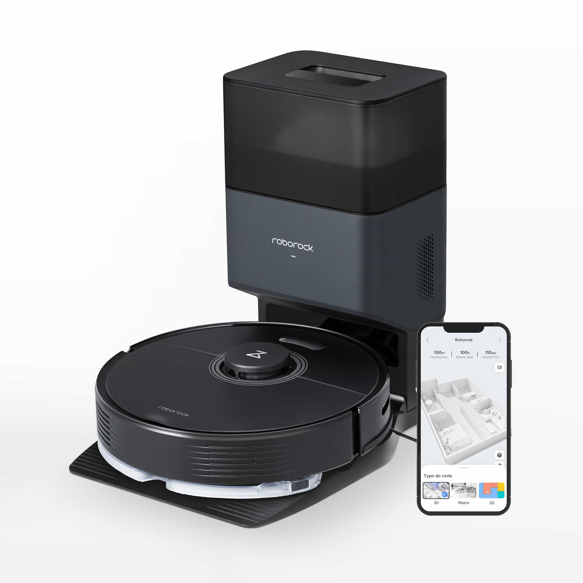 Roborock Q7 Max+ robot aspirateur avec station de vidage automatique