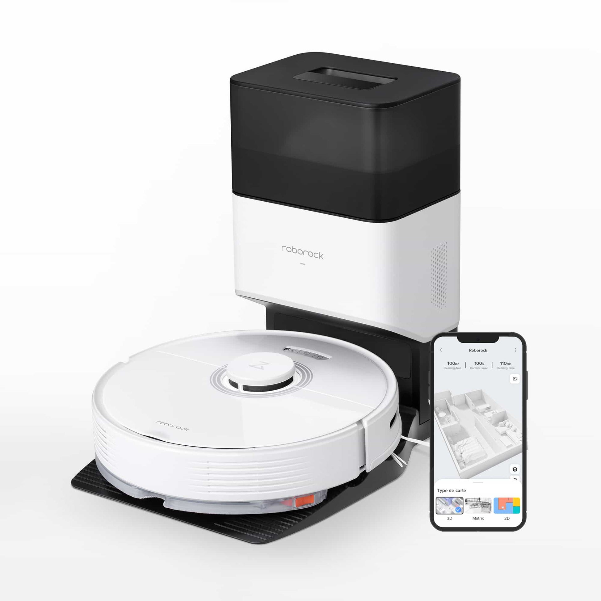 Roborock Q7 Max+ robot aspirateur avec station de vidage automatique