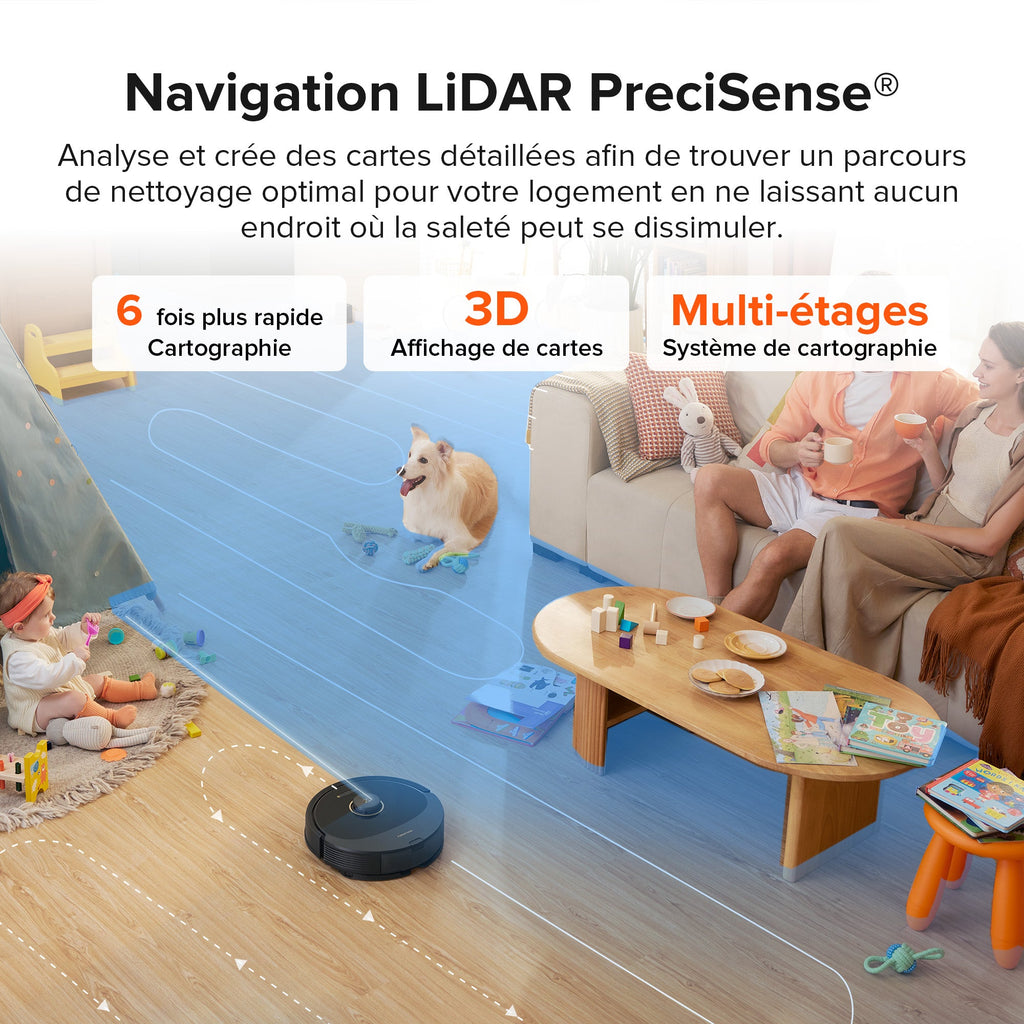 Roborock Q8 Max+ robot aspirateur avec station de vidage automatique