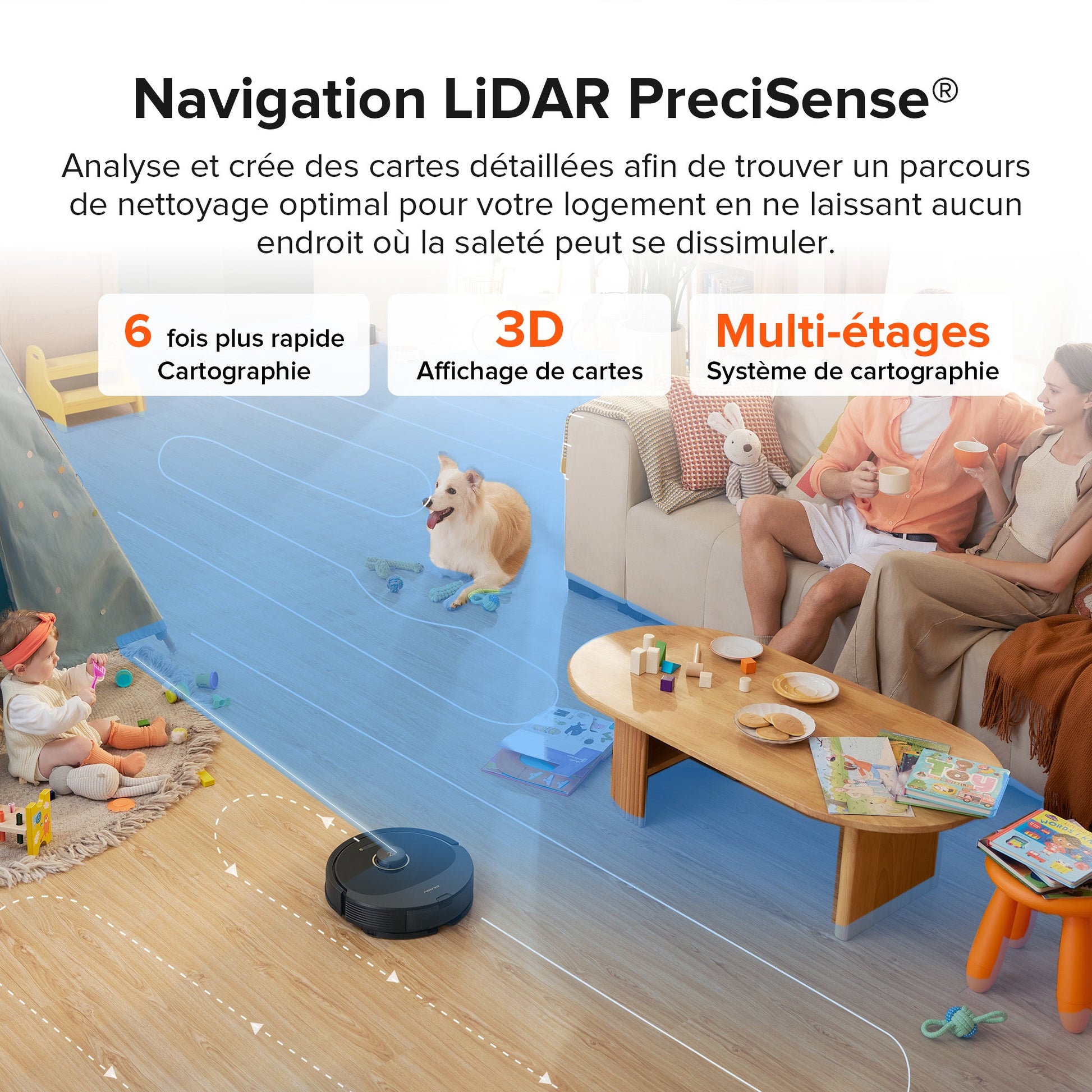 Roborock Q8 Max+ robot aspirateur avec station de vidage automatique