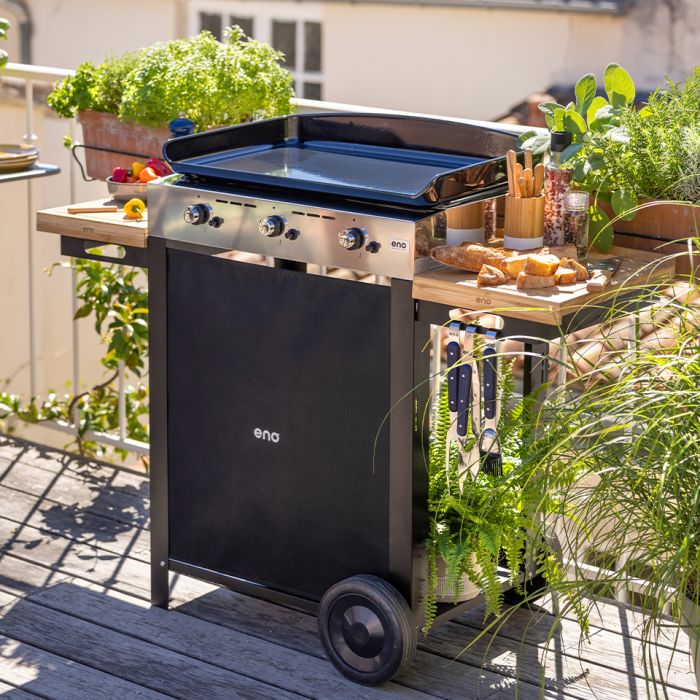 Combo INITIAL 65 Plancha Gaz sur Chariot - Inox