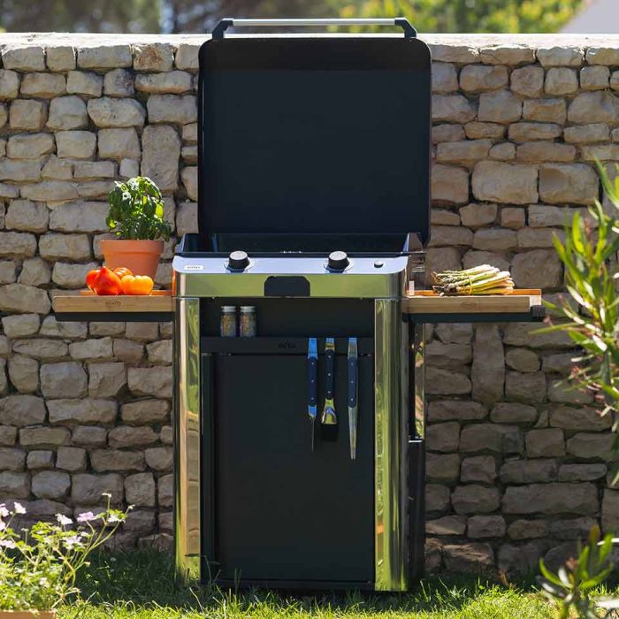 Combo FUSION 60 Plancha Gaz sur Chariot - Inox