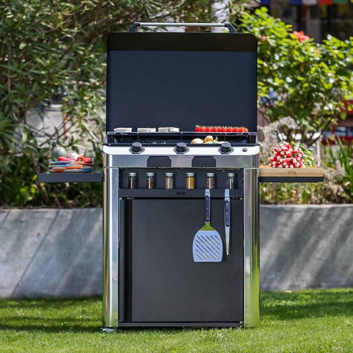 Combo FUSION 75 Plancha Gaz sur Chariot - Inox
