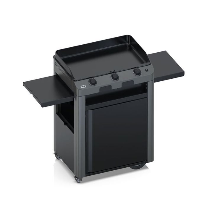 Combo FUSION 75 Plancha Gaz sur Chariot - Gris Cargo