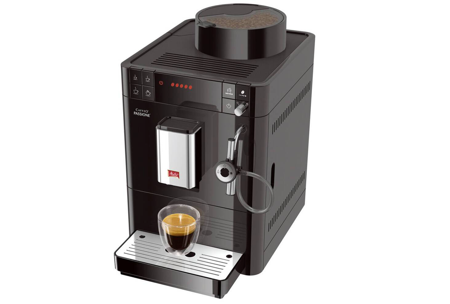 Machine à café automatique MELLITA - PASSIONE F530-102  (avec inclus 2x 1kg de grains, sirop de caramel + 4 verres)