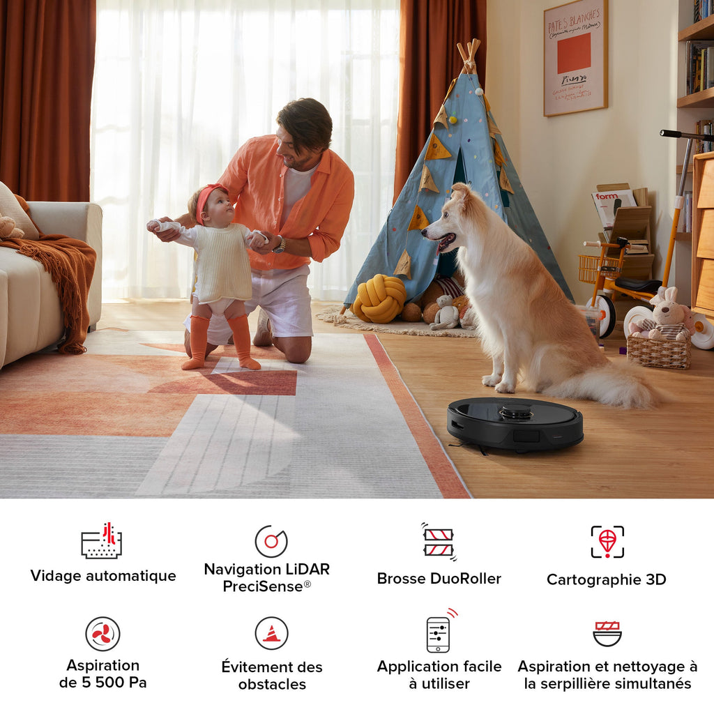 Roborock Q8 Max+ robot aspirateur avec station de vidage automatique