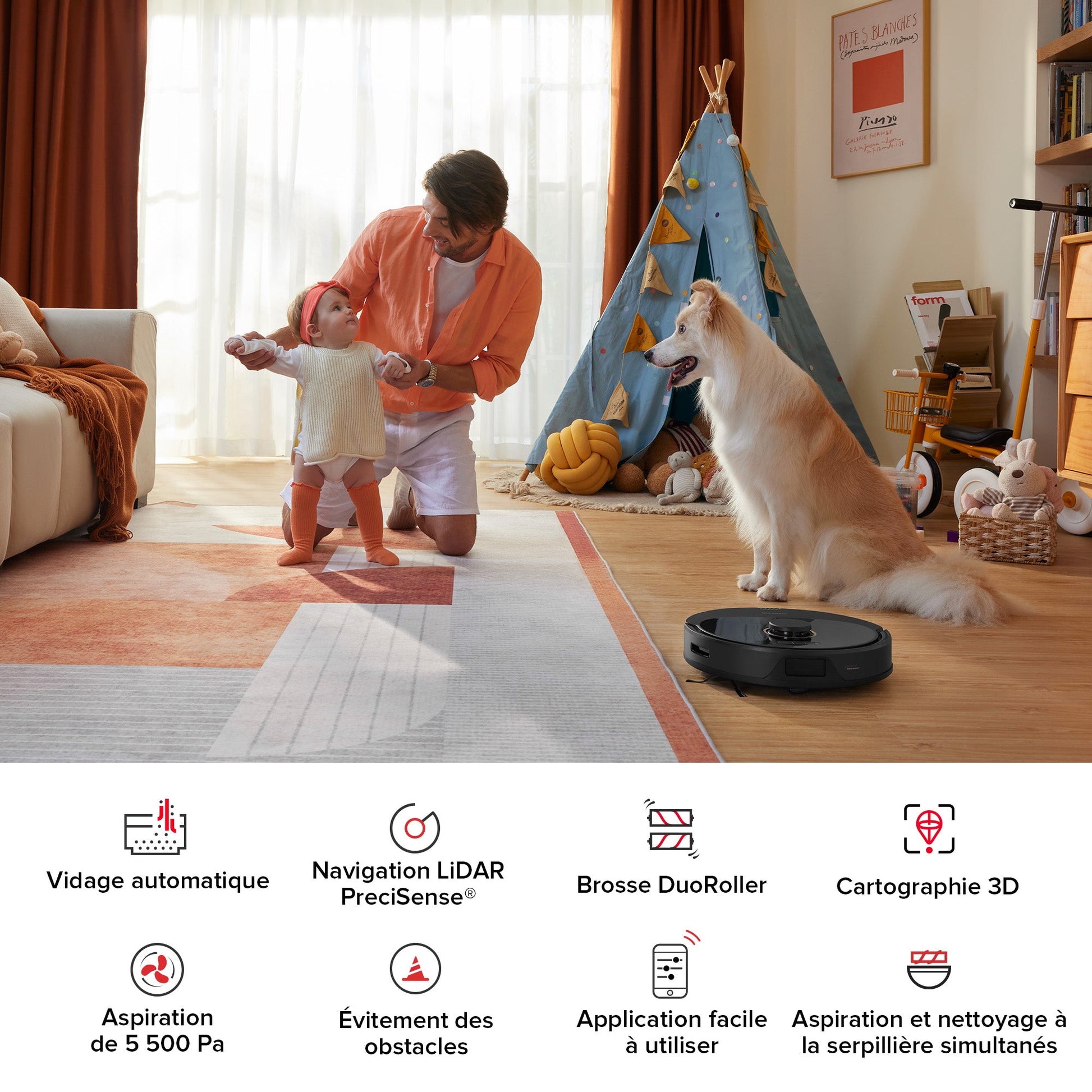 Roborock Q8 Max+ robot aspirateur avec station de vidage automatique