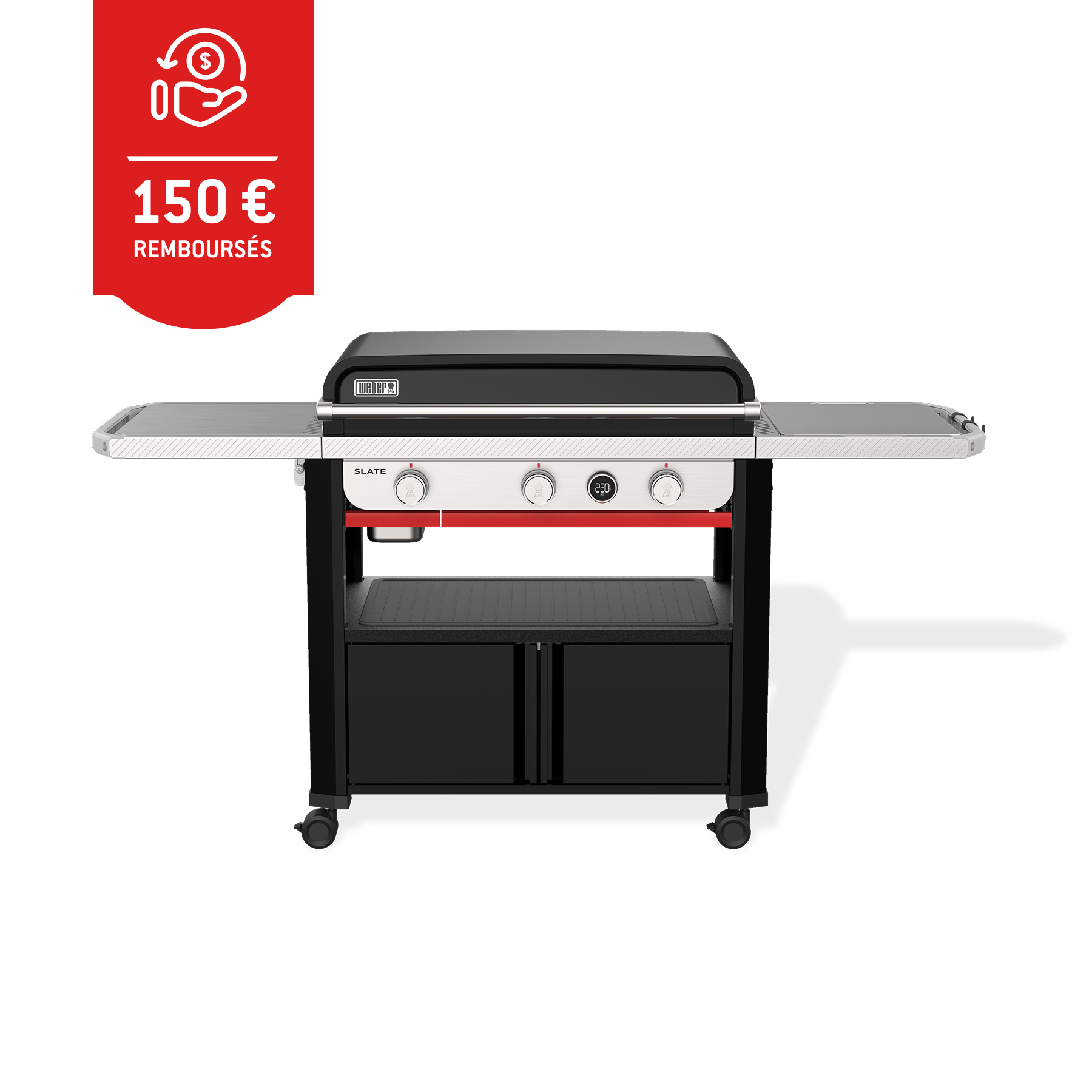 Plancha Premium Weber® SLATE GPD 76 cm sur chariot