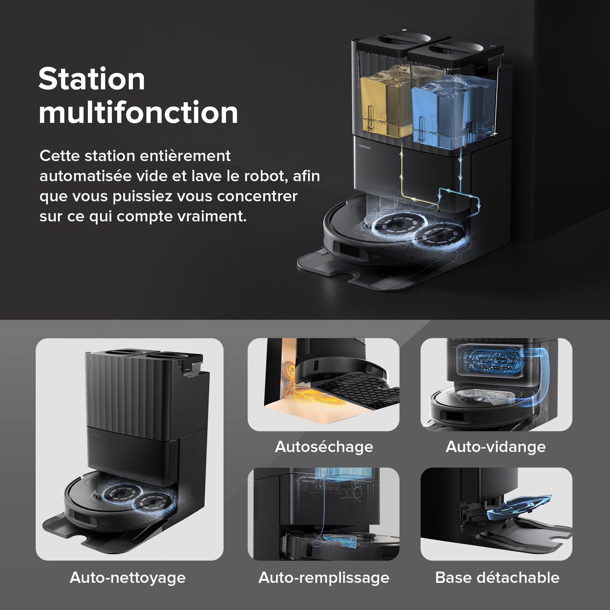 Roborock Qrevo S robot aspirateur laveur Set avec station multifonction