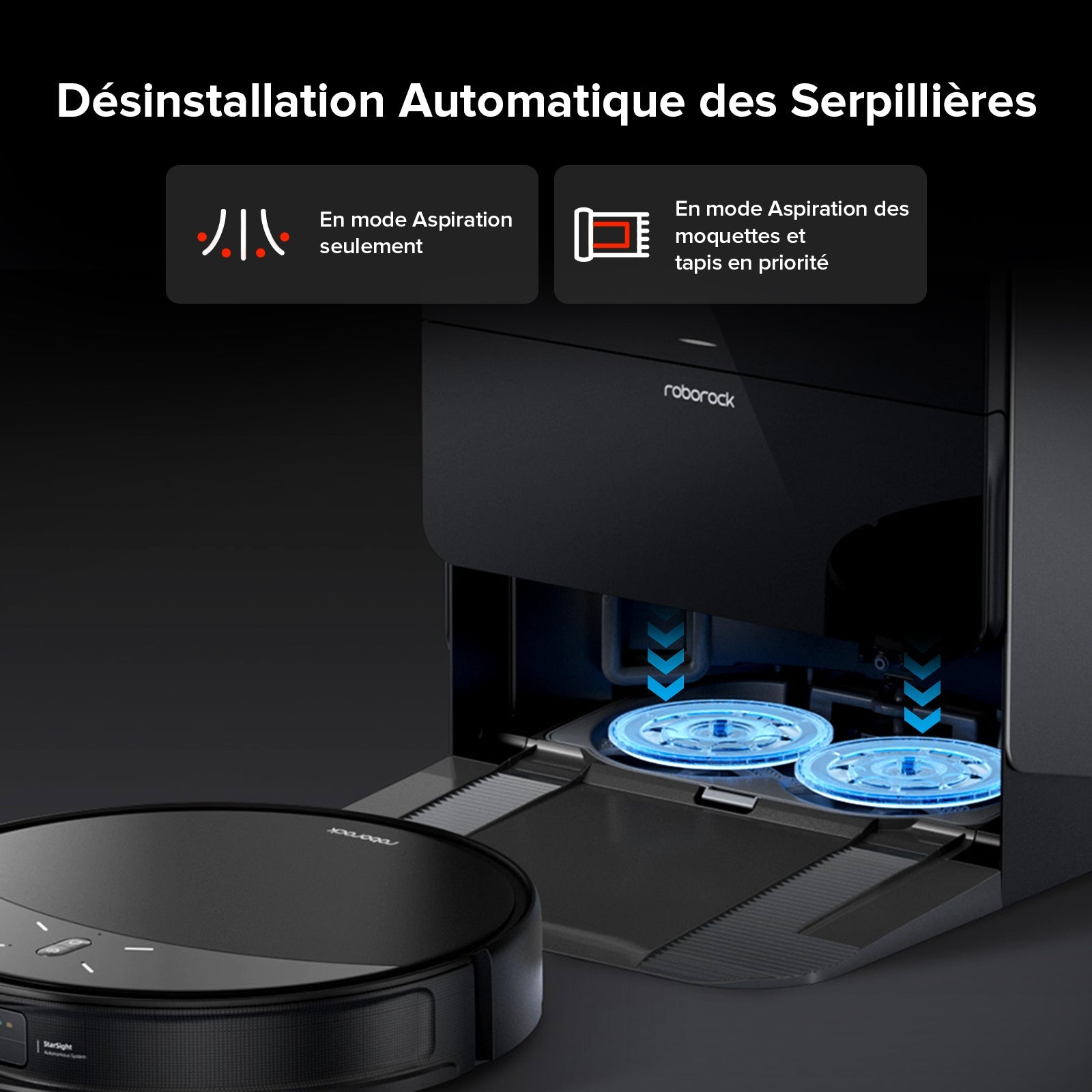 Roborock Saros 10R robot aspirateur laveur avec station d’accueil multifonctionnelle 4.0