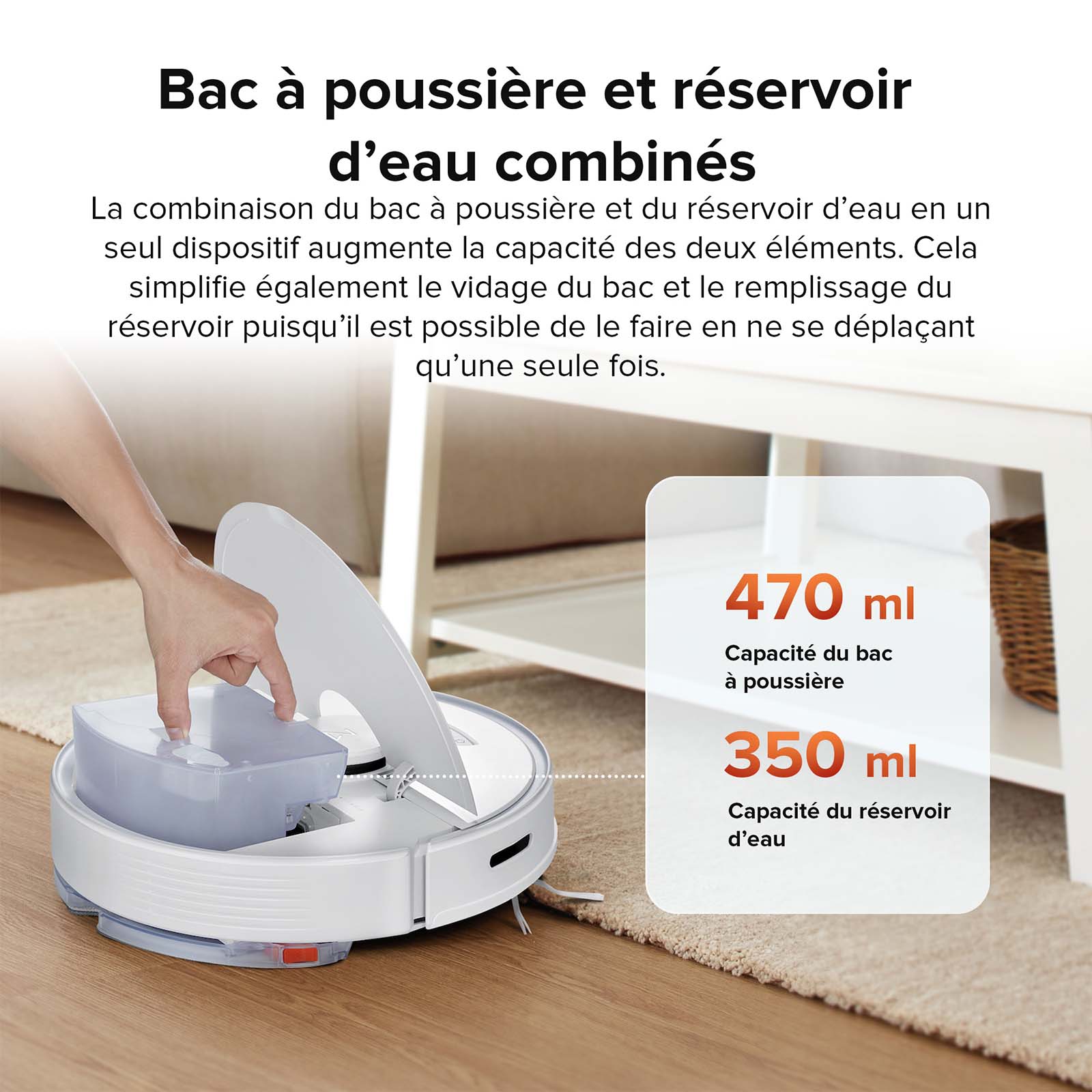 Roborock Q7 Max robot aspirateur avec puissance d’aspiration de 4 200 Pa